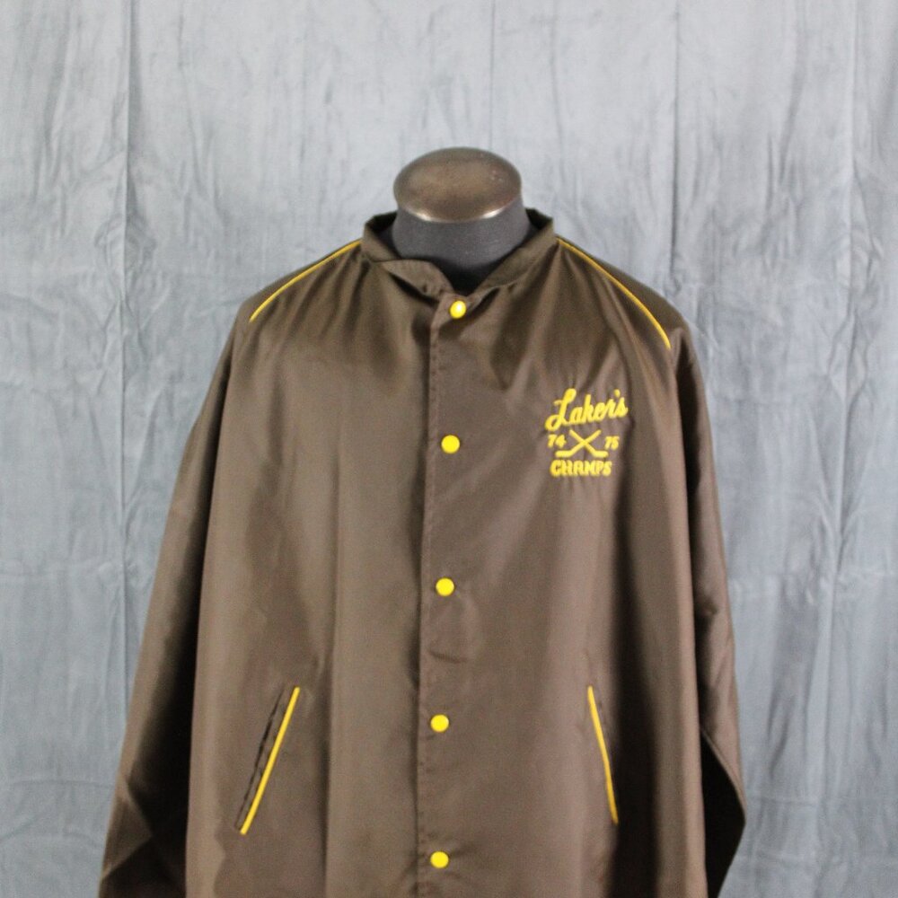 Vintage Local Sports Polyester Jacket - Victoria Lakers Champs 74-75 - Men's L